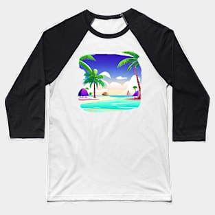 Summer lover, beach, palm trees. Baseball T-Shirt